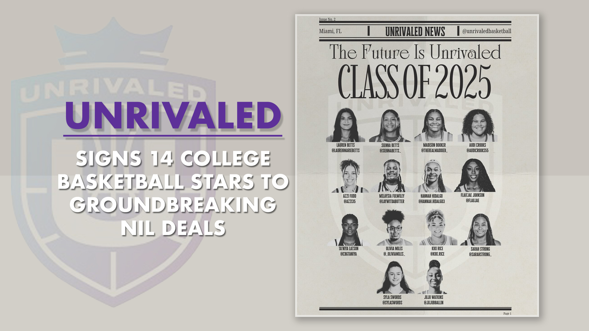 Unrivaled League Makes History: Signs 14 College Basketball Stars to Groundbreaking NIL Deals
