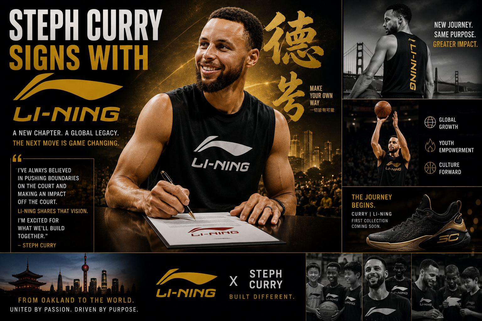 Curry Brand Finds Its New Home: Stephen Curry Signs Landmark 10-Year Deal with Li-Ning