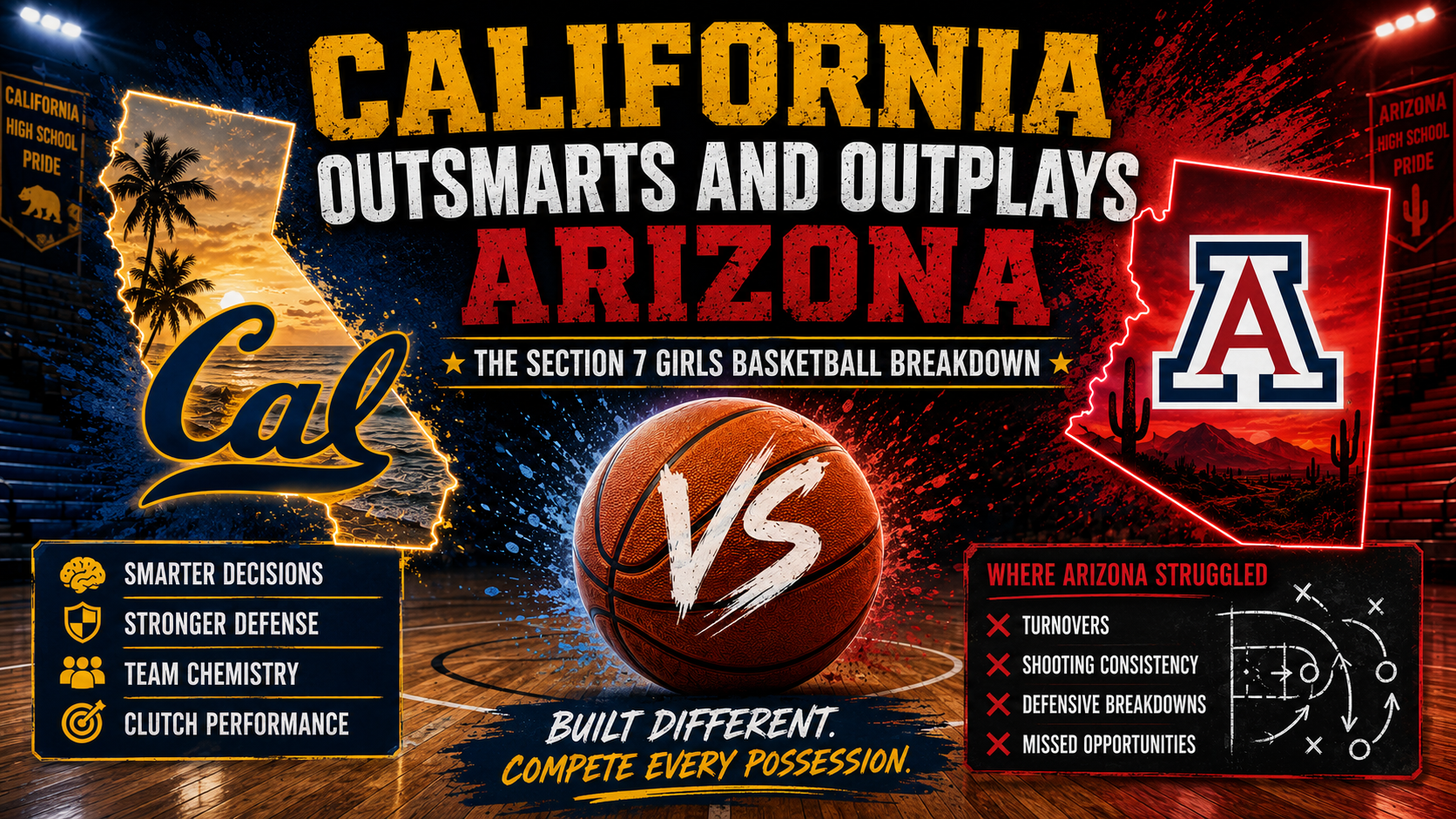 California Girls Basketball Out-Coaches and Outplays Arizona at Section 7
