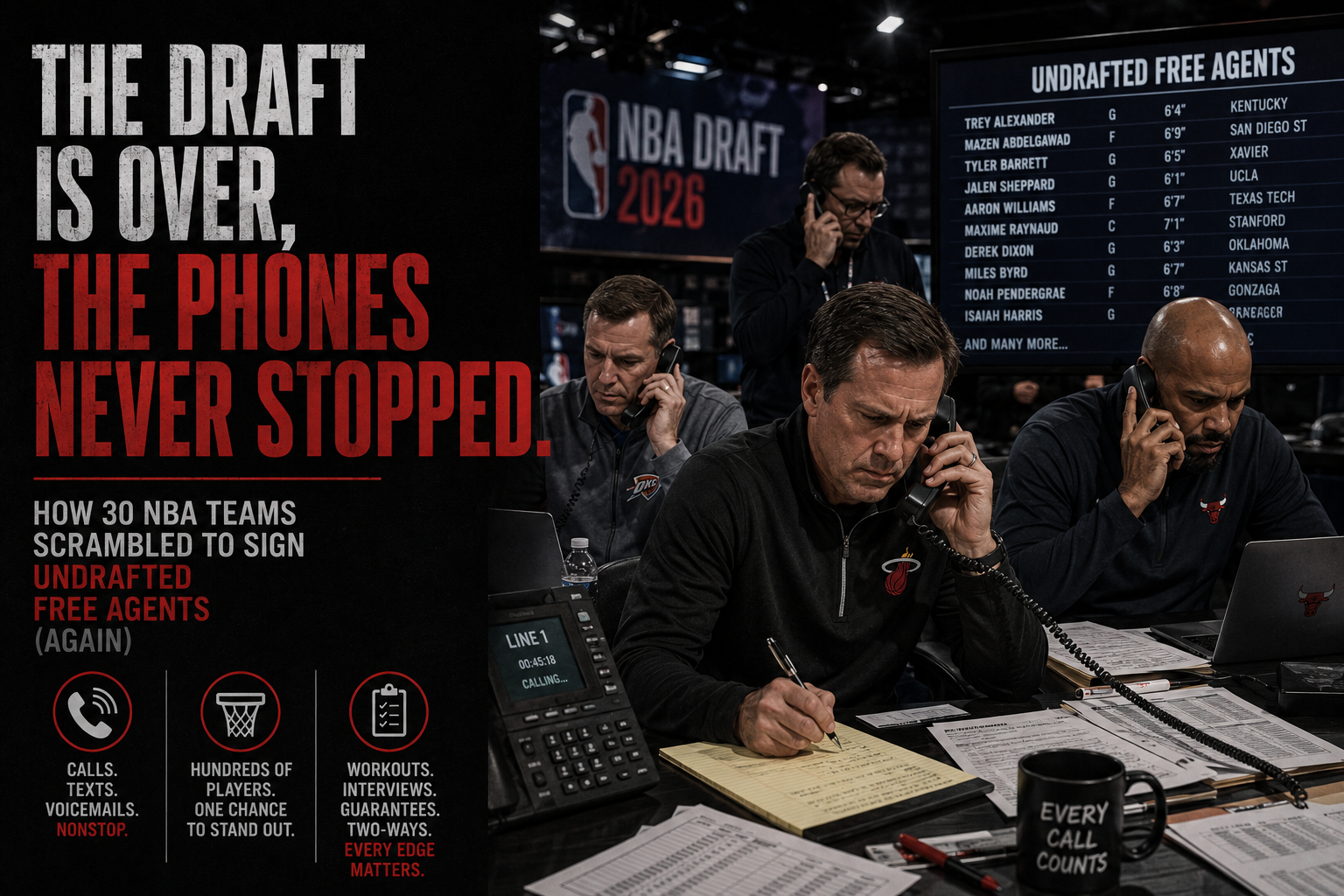 The Draft Is Over, the Phones Never Stopped: How 30 NBA Teams Scrambled to Sign Undrafted Free Agents