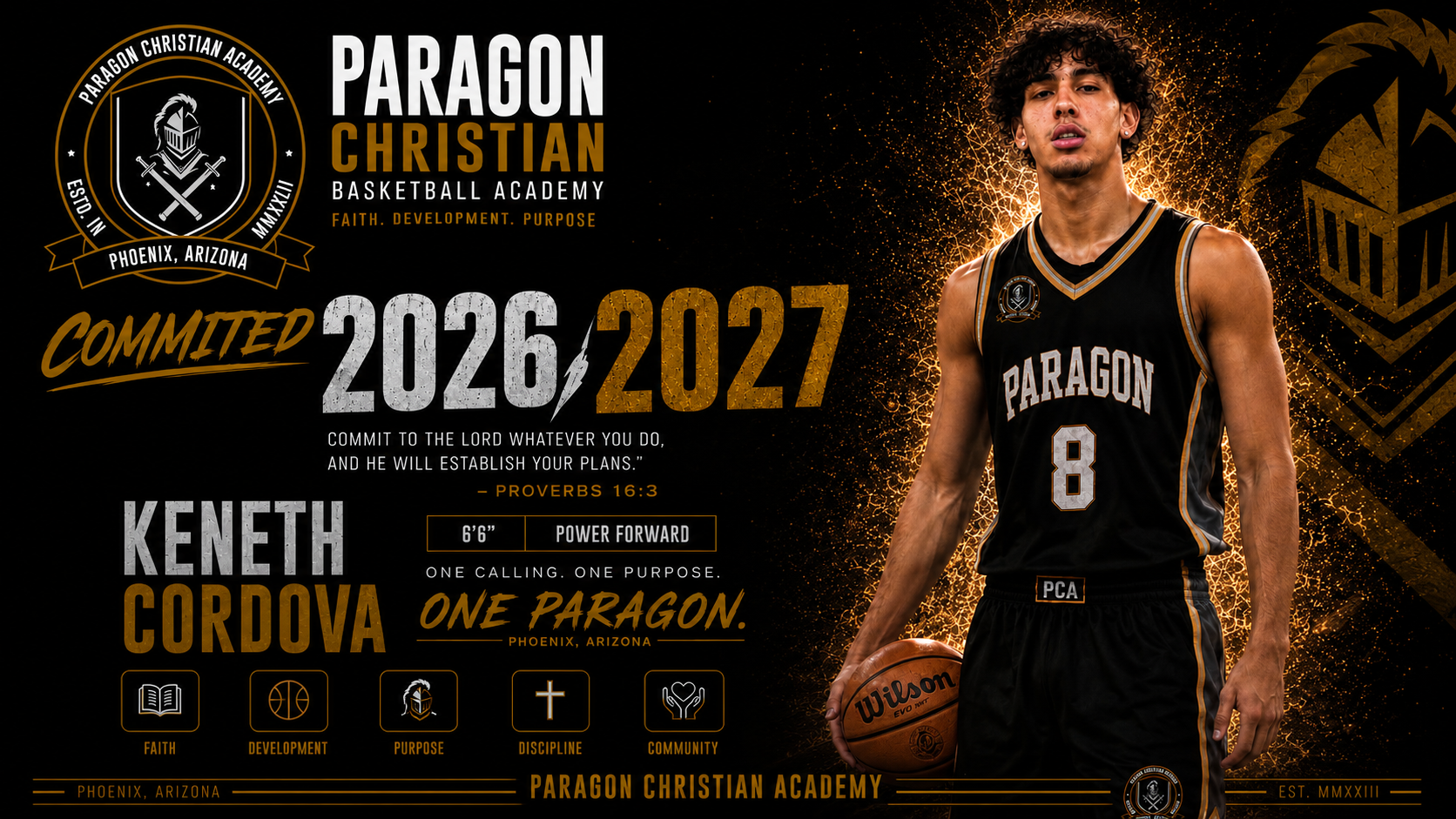 Keneth Cordova Commits to Paragon Christian Basketball Academy