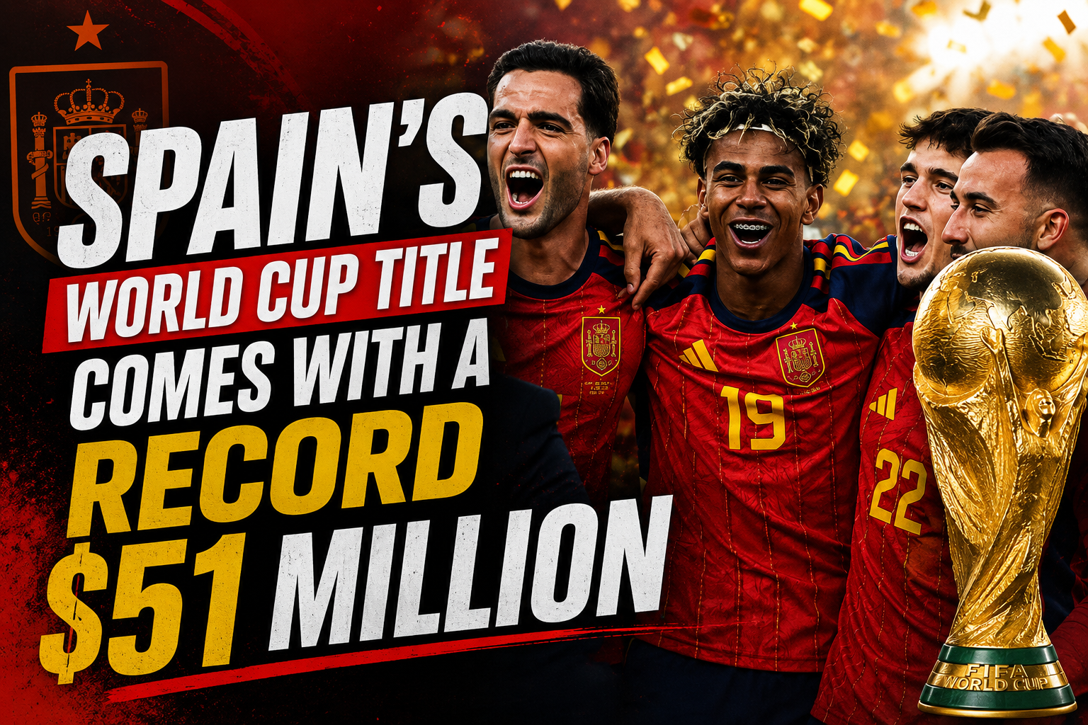 Spain's World Cup Title Comes With a Record $51 Million