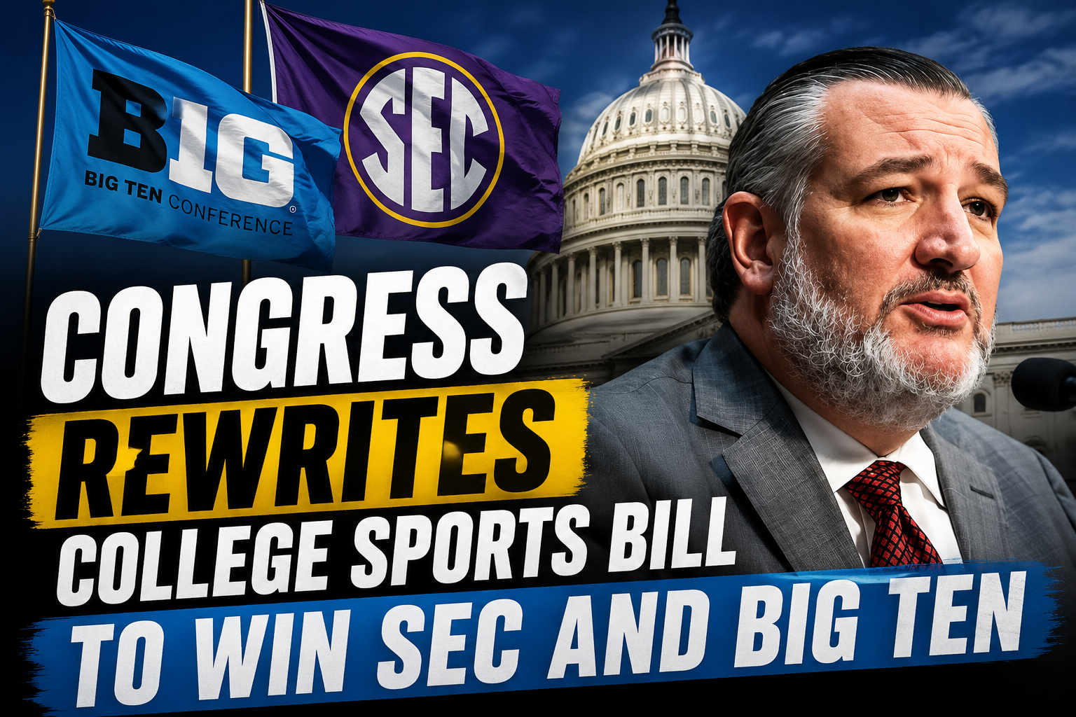 Congress Rewrites College Sports Bill to Win SEC and Big Ten