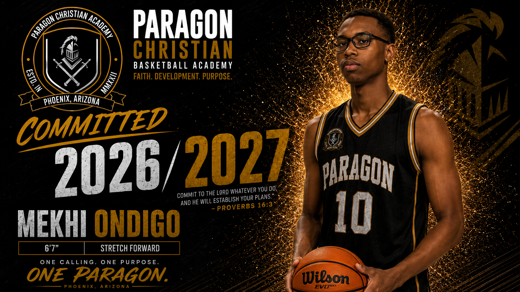 Mekhi Ondigo Commits to Paragon Christian Basketball Academy for the 2026–2027 Season