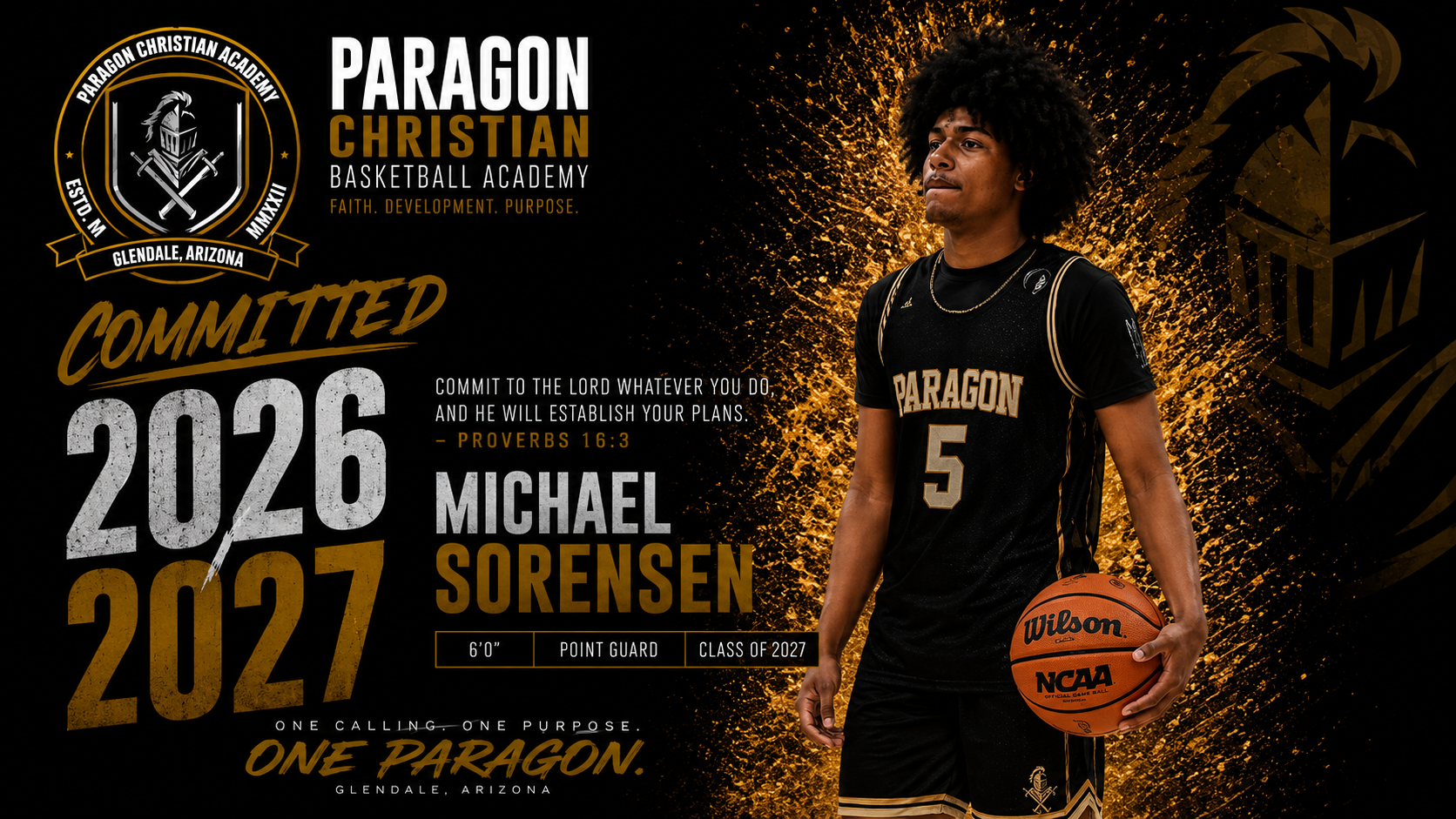 Michael Sorensen Commits to Paragon Christian Basketball Academy: Class of 2027 Point Guard Begins New Journey