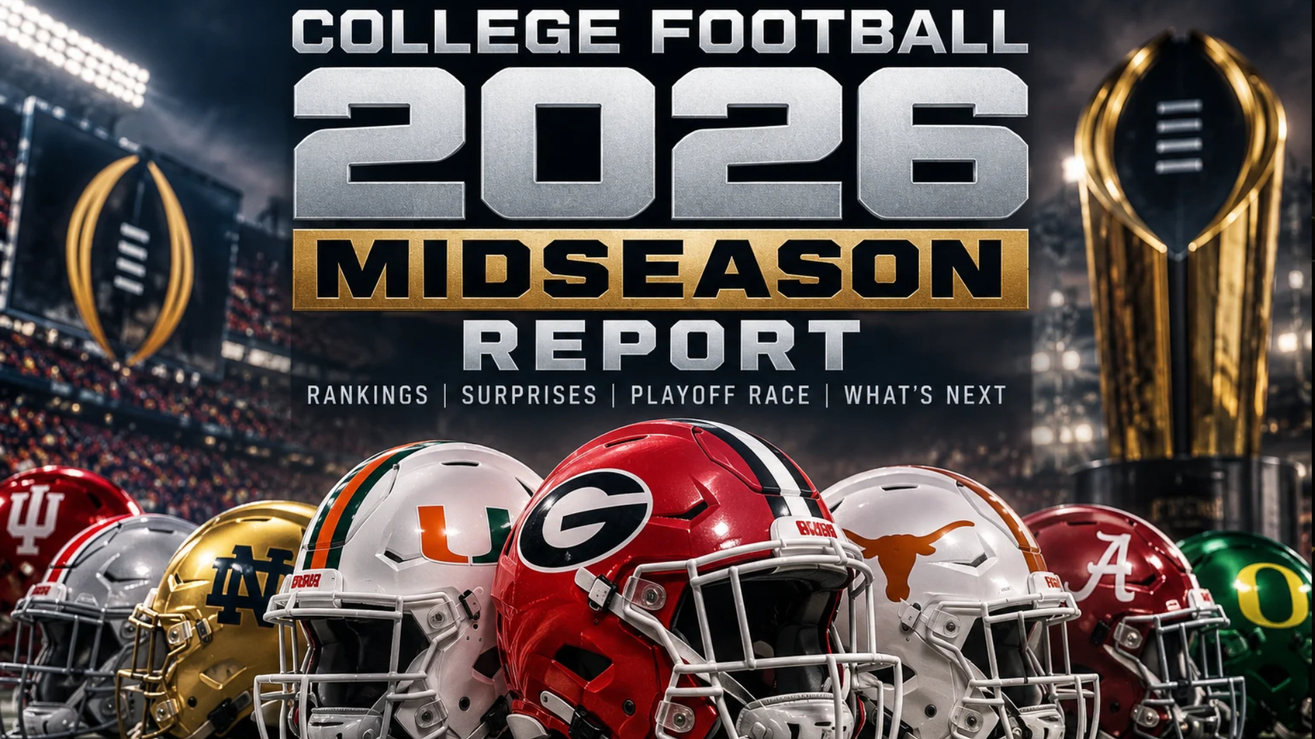 College Football 2026 Midseason Report: Georgia Takes Control, Miami Surges, Texas Stumbles and the Playoff Race Heats Up