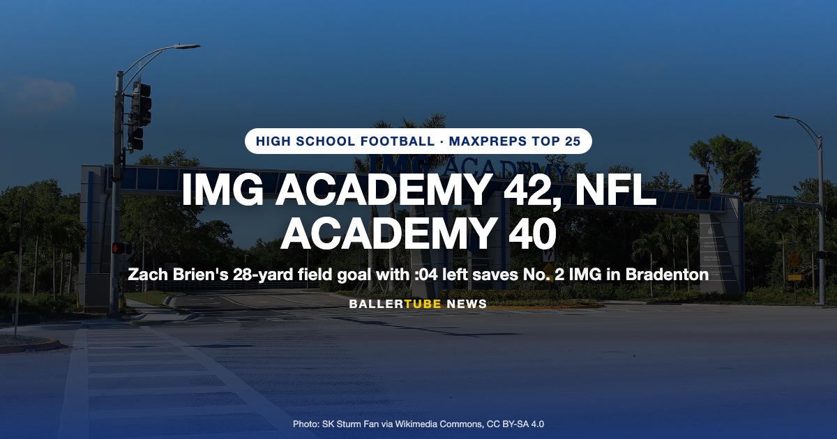 IMG Academy Beats NFL Academy 42-40 on Last-Second Field Goal
