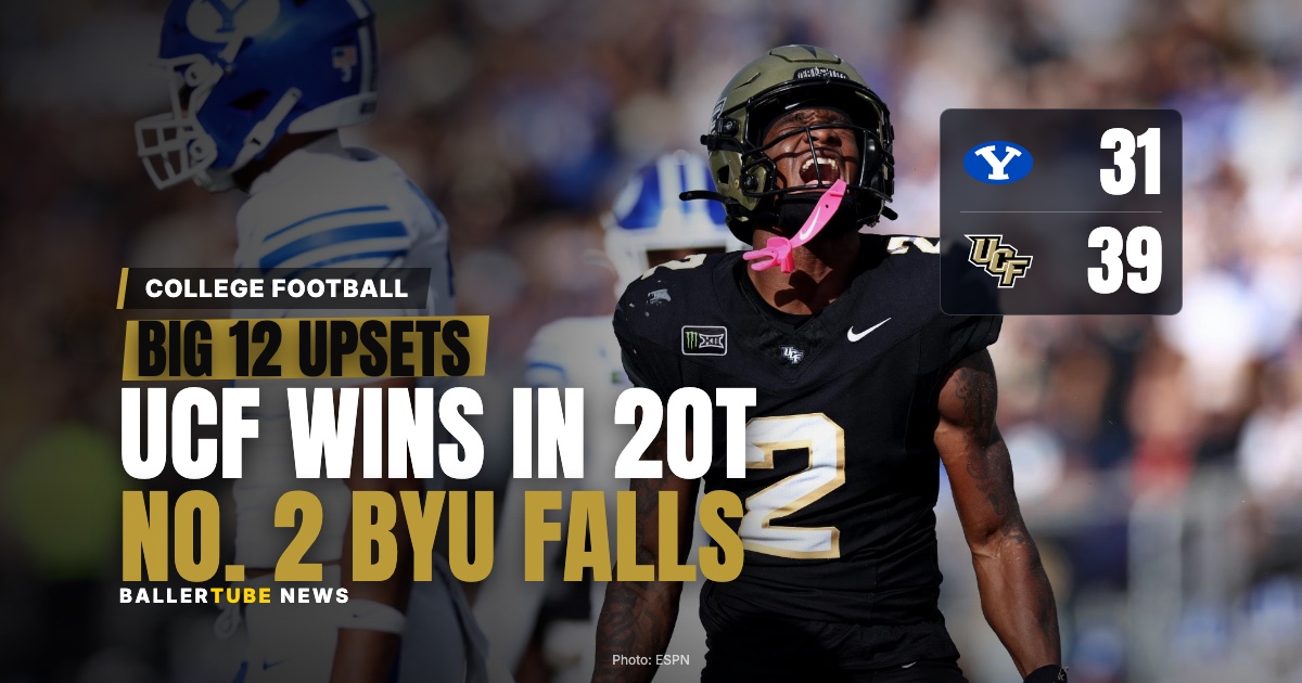 Big 12 Saturday: UCF Beats No. 2 BYU in 2OT, Cincinnati Runs Over No. 8 Texas Tech
