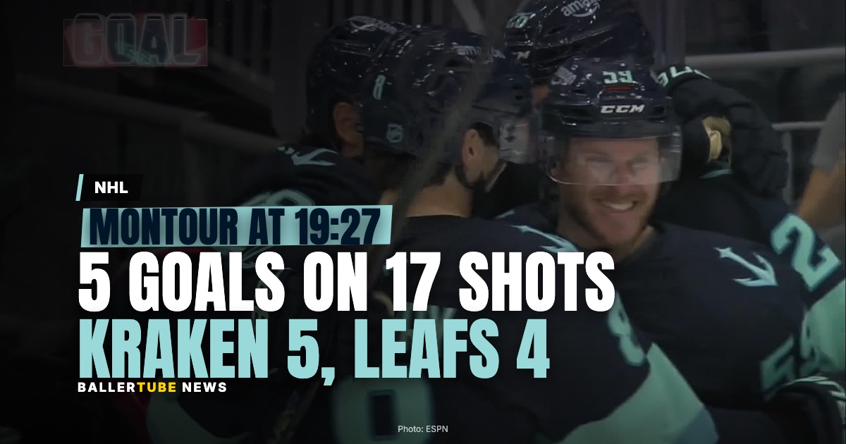 Five Goals on 17 Shots: Brandon Montour's Late Slap Shot Won It for Seattle Over Toronto