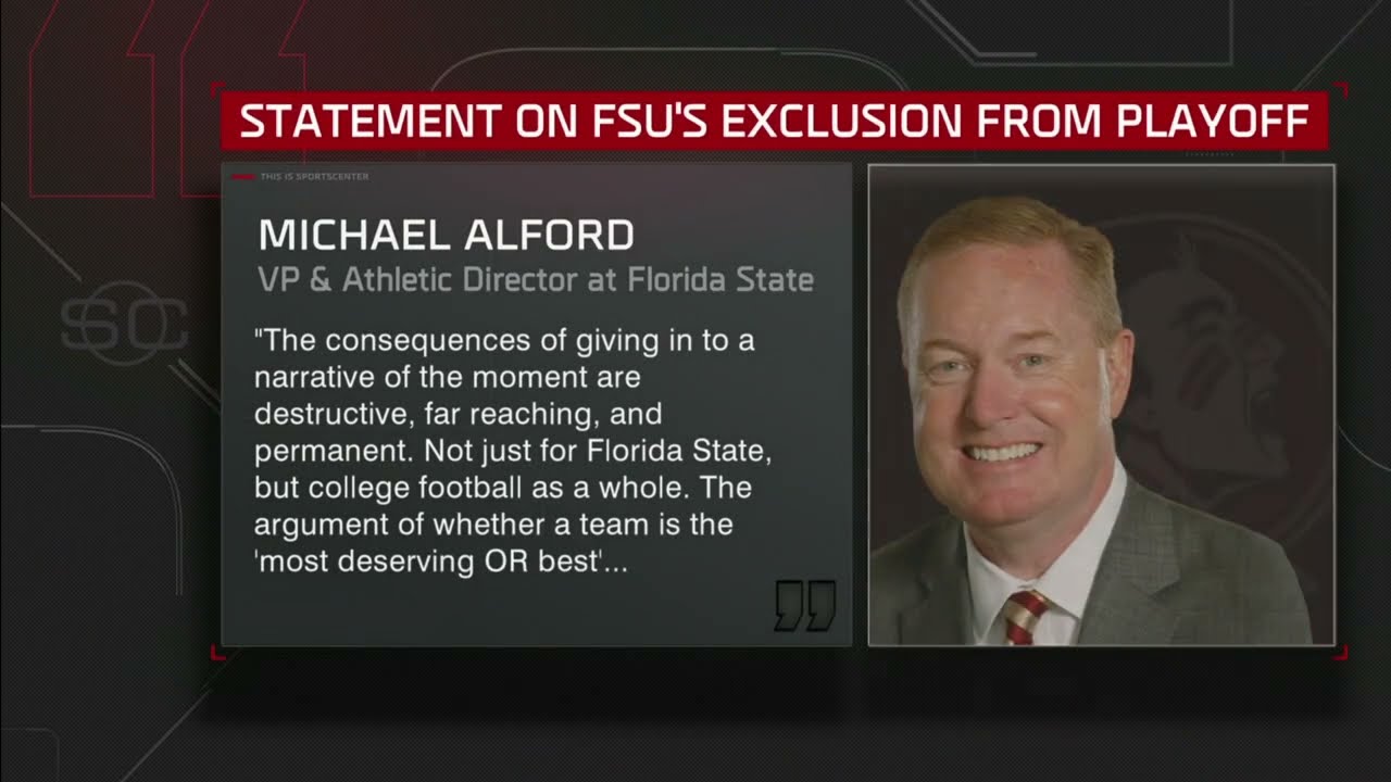 FSU AD condemns CFP selection snub: 'The committee FAILED college football' | SportsCenter
