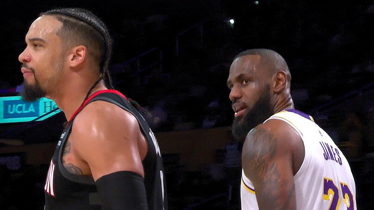 LeBron STARES DOWN Dillon Brooks after scoring on him