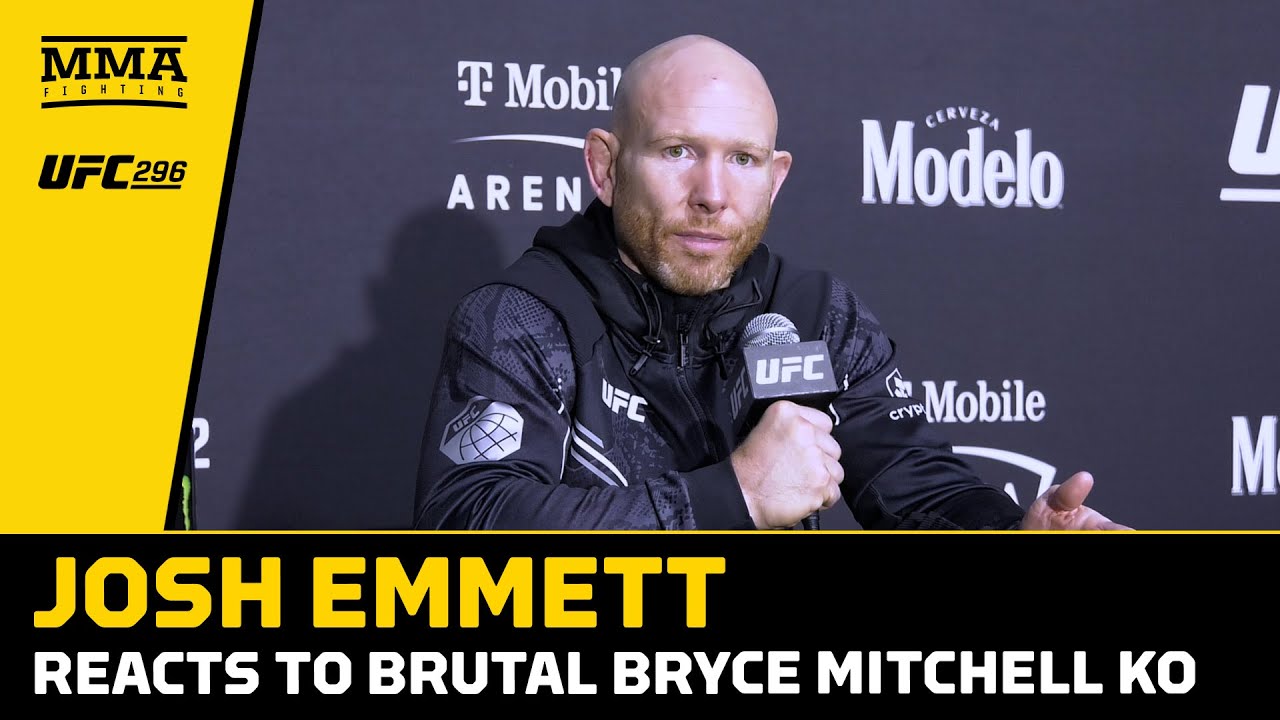 Josh Emmett Reacts To Brutal Bryce Mitchell KO: 'It's Hard To Celebrate' | UFC 296 | MMA Fighting
