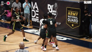 Carmelo Anthony Watches Kiyan Anthony, VJ Edgecombe, & LuHi GO OFF