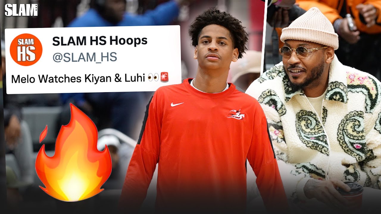 Carmelo Anthony Watches Kiyan Anthony, VJ Edgecombe, & LuHi GO OFF