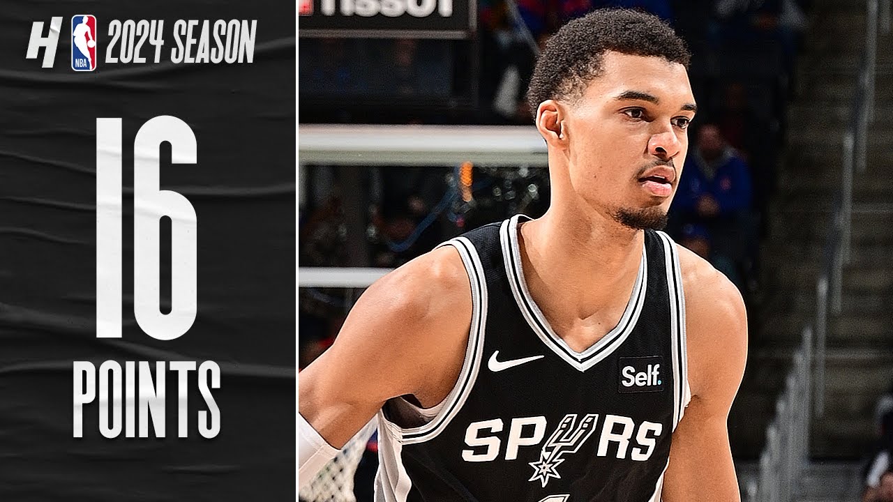 Victor Wembanyama FIRST CAREER Triple-Double 16 PTS 12 REB 10 AST: Full Highlights vs Pistons