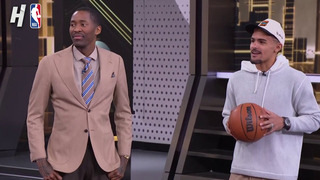 Trae Young in studio with NBA on TNT crew