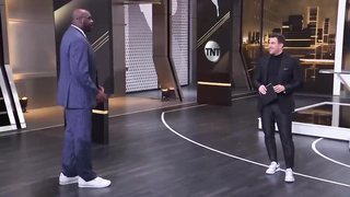 Trae Young in studio with NBA on TNT crew