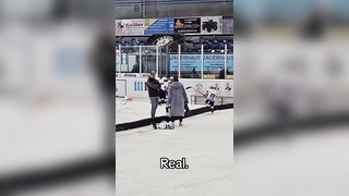 Mom dragging son off ice during hockey practice