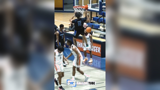 Presbyterian Basketball :Jonah Pierce with the Monster Slam from Sage Teel
