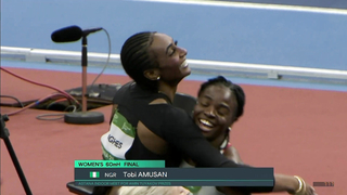 Tobi Amusan powers to 7.77 area record | World Indoor Tour 2024