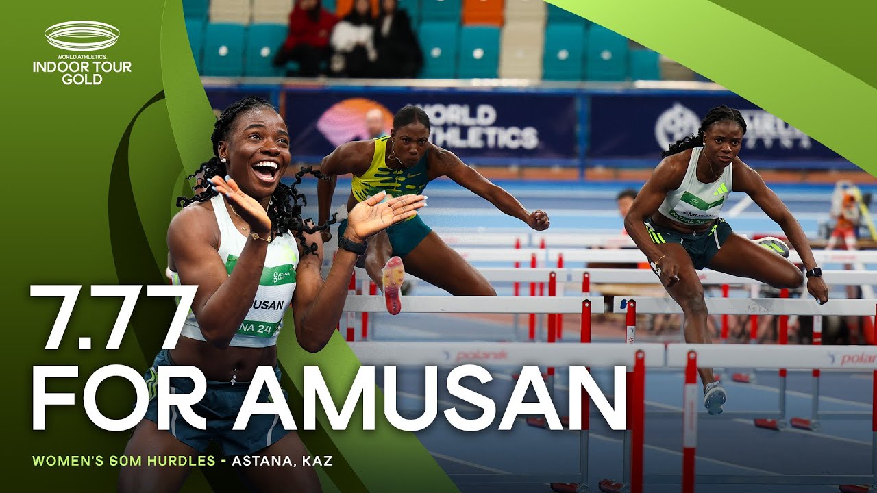 Tobi Amusan powers to 7.77 area record | World Indoor Tour 2024