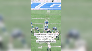 Jared Goff with a fake so good he baited a late hit and a sack celebration