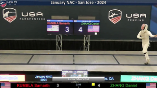 Thrilling Showdown: Junior Men's Foil Final - Kumbla vs. Zhang (San Jose, CA - 2024)