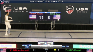 Thrilling Showdown: Junior Men's Foil Final - Kumbla vs. Zhang (San Jose, CA - 2024)