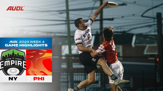 Highlights from the New York Empire (4-0) 18-16 overtime win against the Philadelphia Phoenix (0-4) in Week 4 of the 2023 AUDL regular season