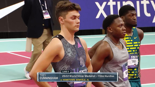 Grant Holloway BREAKS WORLD RECORD in 60m hurdles heats, Cunningham takes indoor title | NBC Sports