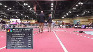 Grant Holloway BREAKS WORLD RECORD in 60m hurdles heats, Cunningham takes indoor title | NBC Sports