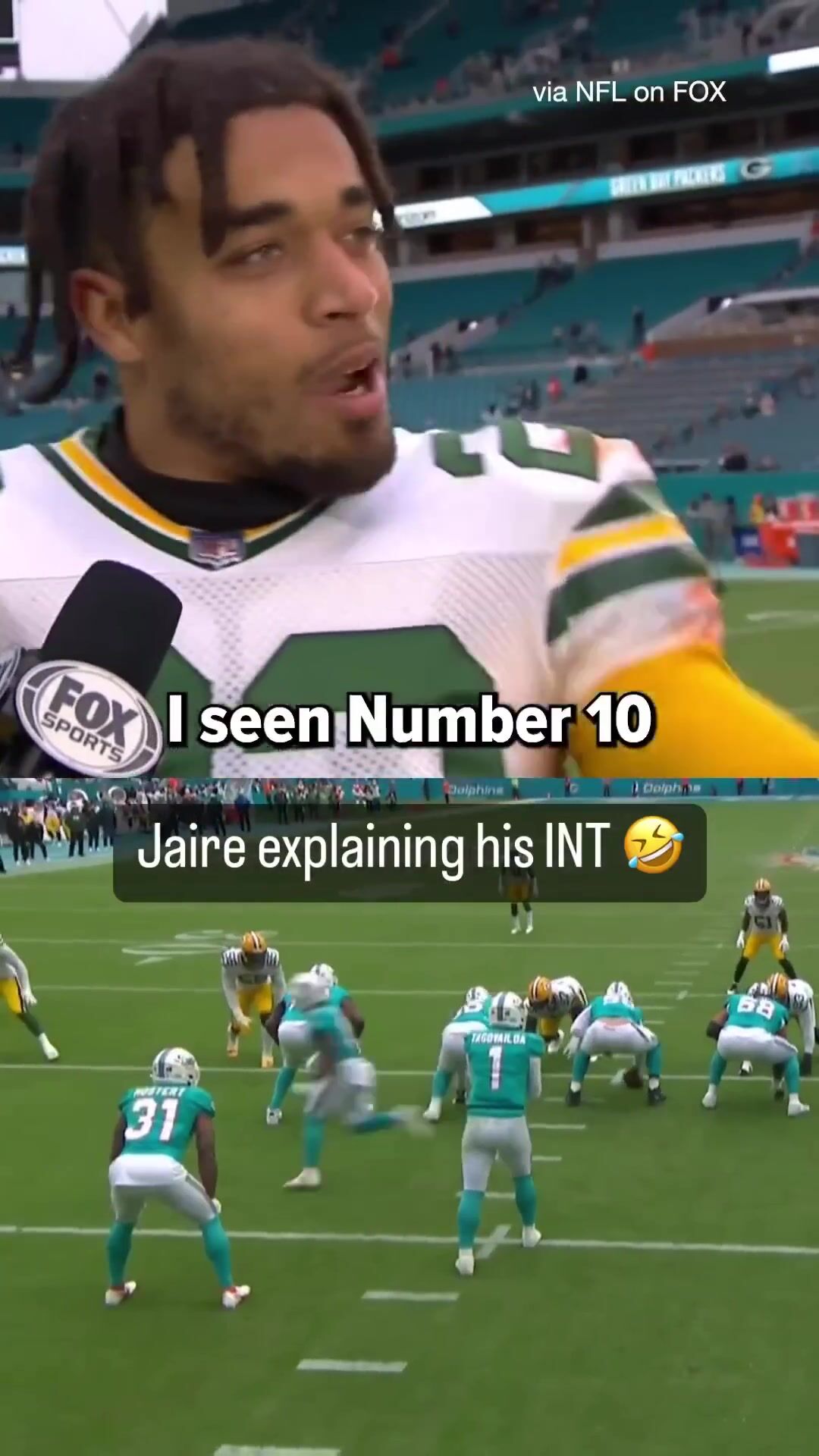 Jaire Alexander's Hilarious Take on Game-Sealing Interception and Touchdown for the Green Bay Packers