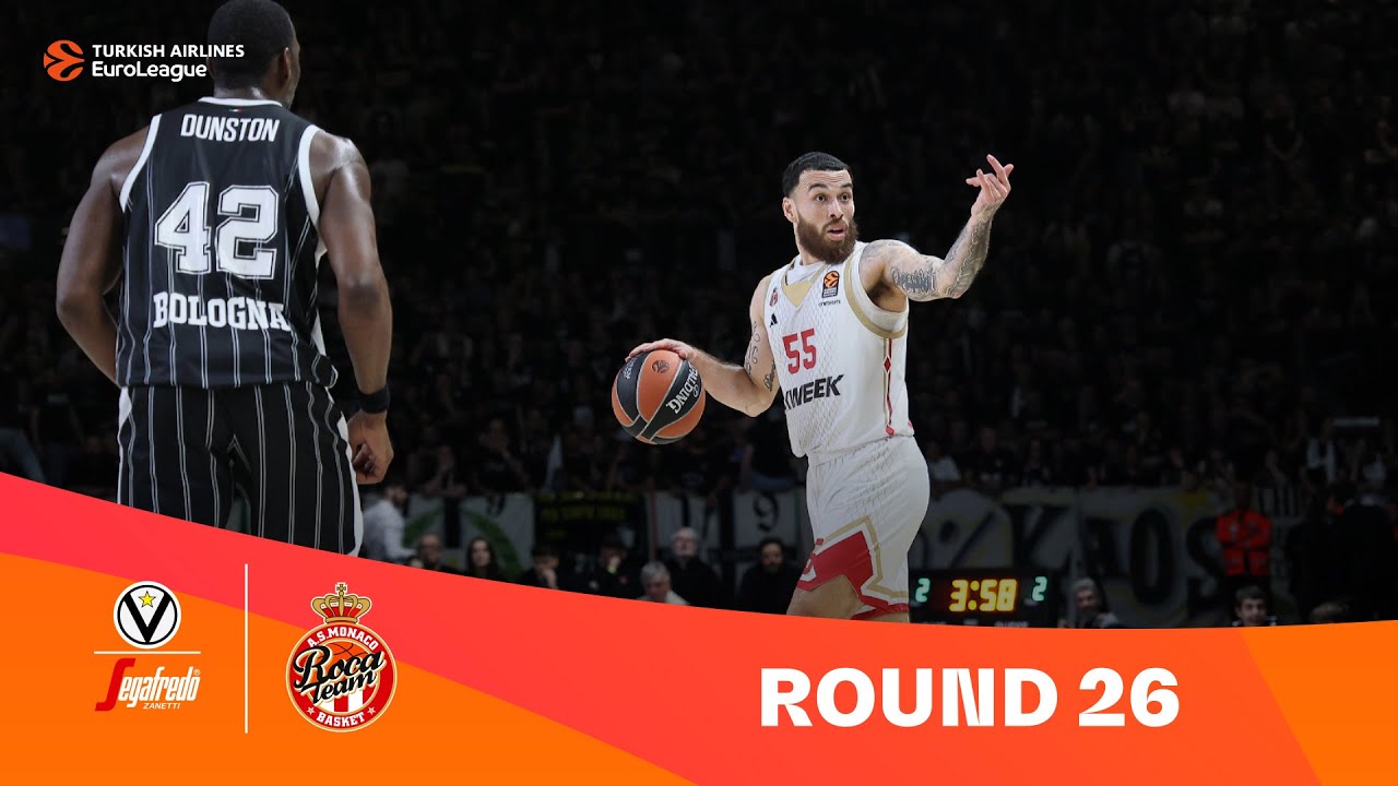 Bologna Triumphs Over Monaco in Round 26 | Highlights from the 2023-24 Turkish Airlines EuroLeague Encounter