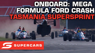 ONBOARD: Spectacular Formula Ford crash - NED Whisky Tasmania SuperSprint | Supercars 2023