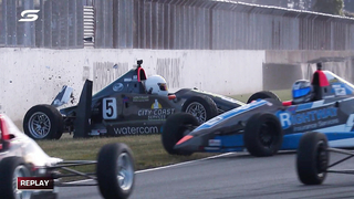 ONBOARD: Spectacular Formula Ford crash - NED Whisky Tasmania SuperSprint | Supercars 2023