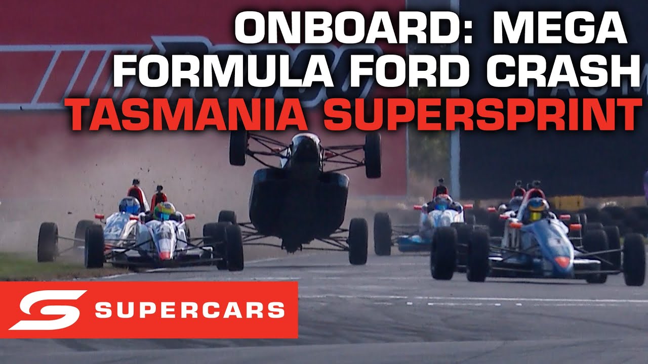 ONBOARD: Spectacular Formula Ford crash - NED Whisky Tasmania SuperSprint | Supercars 2023