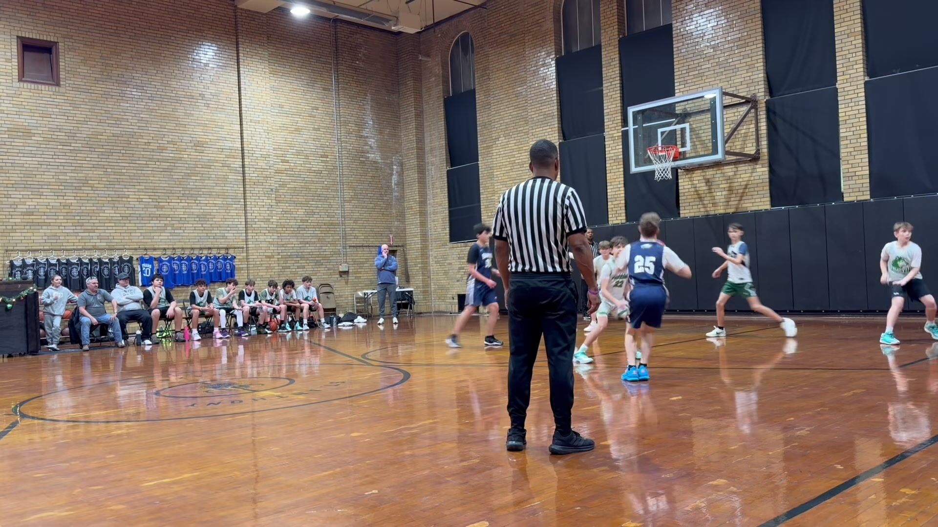 game Highlights vs north, 5 points, 5 rebounds,  1 block.