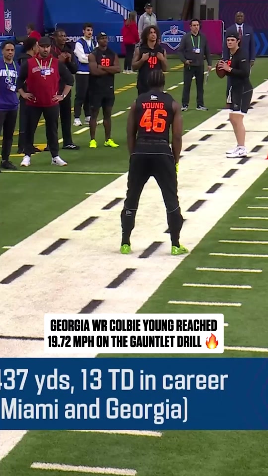 Colbie Young Was Flying ⚡ | Georgia WR Shows Elite Speed at the Combine