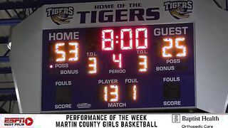 Martin County Girls Basketball Earns Baptist Performance of the Week