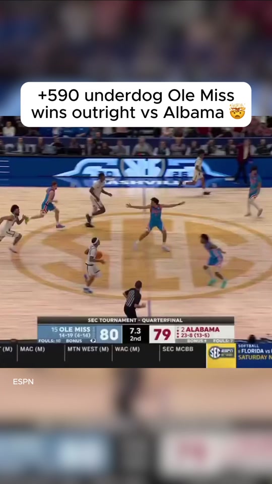 Double digit underdog pulls off the upset #alabama #ncaa #olemiss #...