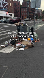 The streets partied and celebrated #nyknicks #nbachampion #westvillag...