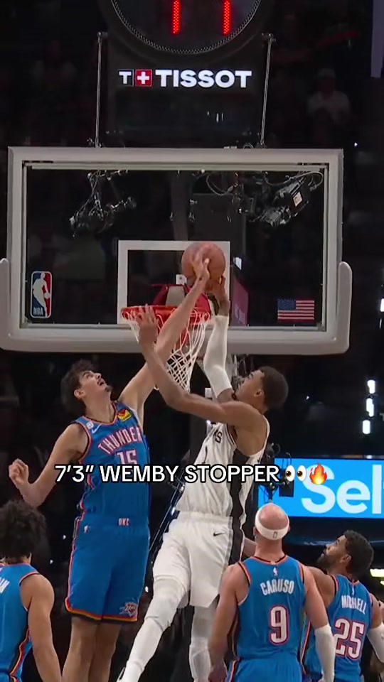 THUNDER ROOKIE ADAY MARA BLOCKS WEMBY #nba #basketball #thunder #sp...