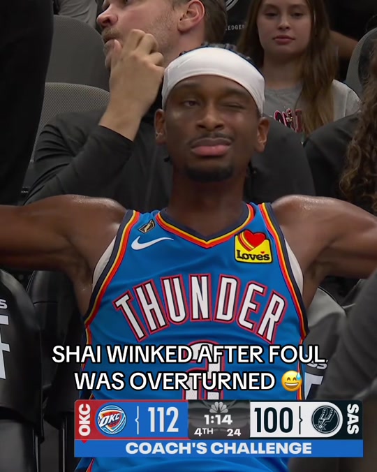SGA knew it wasn’t a foul #sga #thunder #spurs #nba #basketball