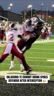 Oklahoma commit Seneca Driver (6'6", 230 lbs) slammed the cornerback ...