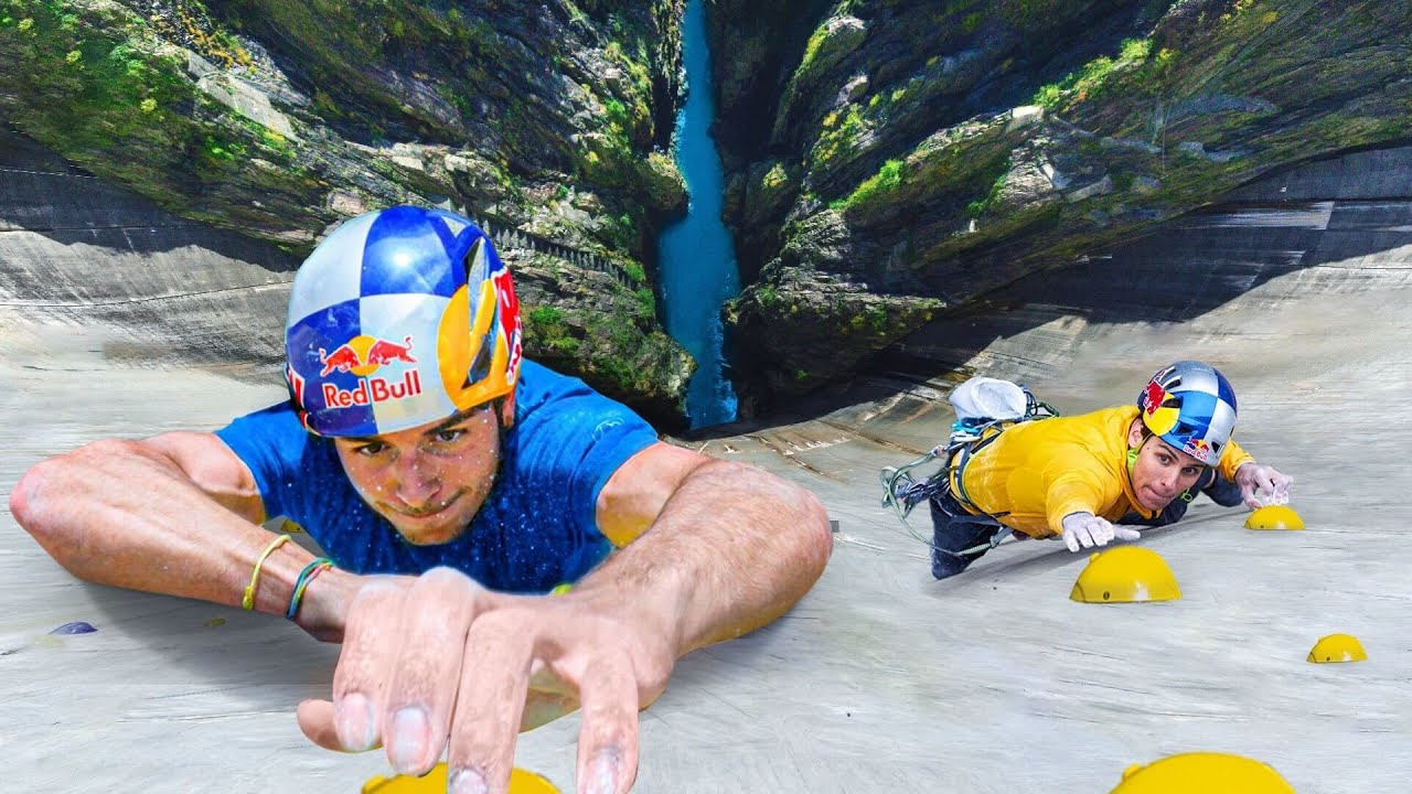 Red Bull Dual Ascent: Climbing the GIANT Verzasca Dam in Switzerland!