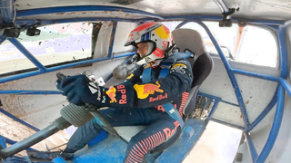 F1 Drivers Race HUGE Mega Trucks!