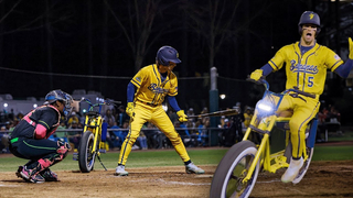 Batter Enters to "Bicycle" by Queen on a Bicycle | Savannah Bananas