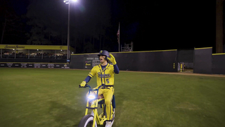 Batter Enters to "Bicycle" by Queen on a Bicycle | Savannah Bananas