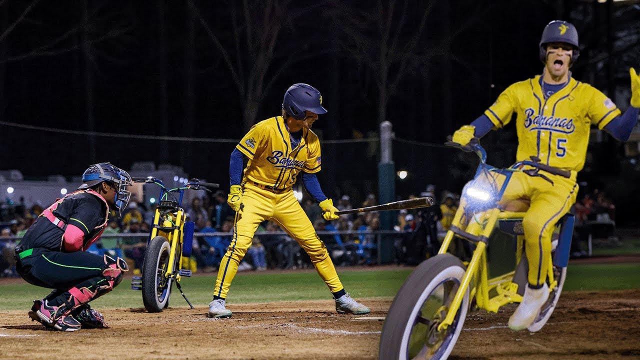 Batter Enters to "Bicycle" by Queen on a Bicycle | Savannah Bananas