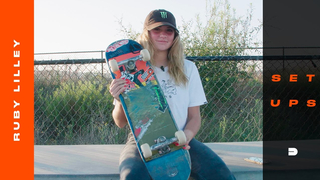 Setups: Ruby Lilley Rides Popsicle Shaped Foundation Skateboard, Ace Trucks + Bones Wheels